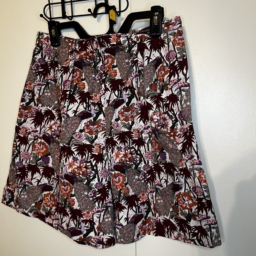 Vintage‎ Kenneth Gordon Walking Shorts Pleated Women Size 12 Floral Birds EUC